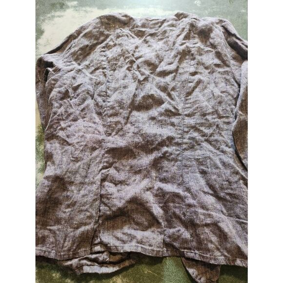 Flax brand linen grey blue jacket sz Medium - Picture 3 of 3
